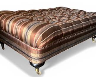 Nice Lee Industries oversize tufted ottoman on casters