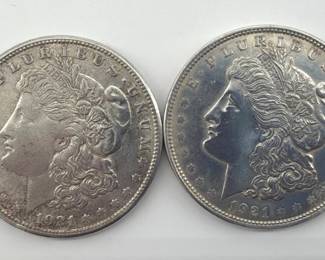 1921 Liberty silver dollars (2)