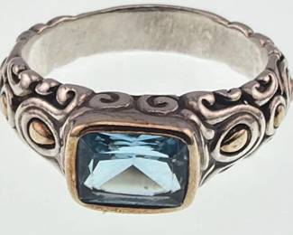 John Hardy 18kt, sterling topaz ring