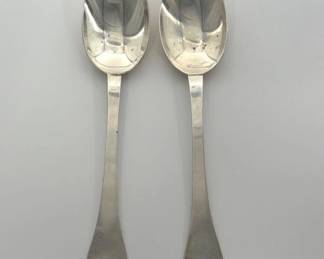 Two Stieff sterling table spoons “Queen Anne”
