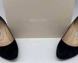 Jimmy Choo black suede pumps; size 37.5
