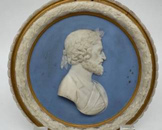 Italian jasperware roundel of Torquato Tasso