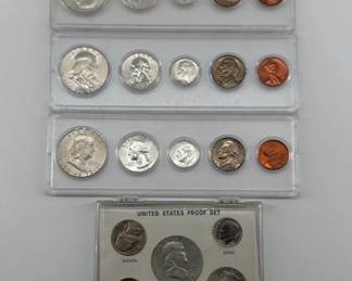 Four uncirculated 1962 United States proof sets