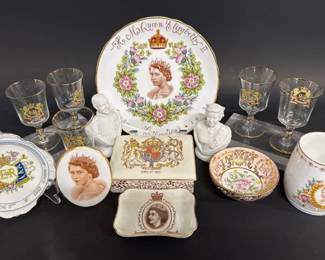 Assortment of 1953 commemorative items from the coronation of Queen Elizabeth II