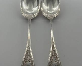 Pair of antique Baltimore, MD sterling tablespoons by Canfield Bros.