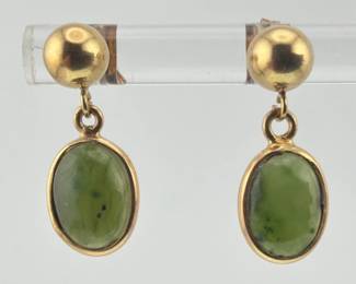 14kt jade earrings