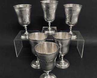 Set of 6 vintage 800 silver trophy cups