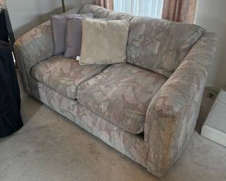 Love Seat and Decorative Pillows