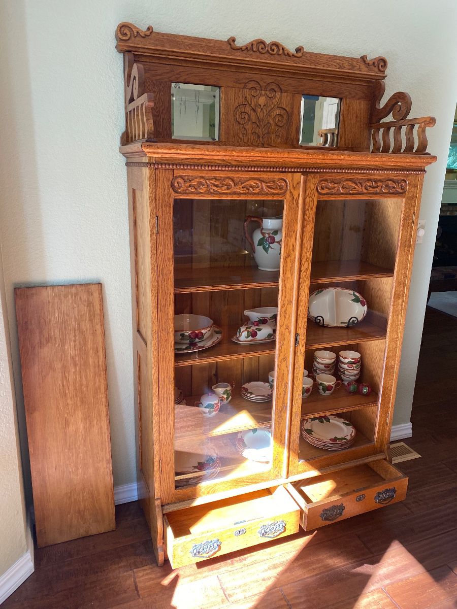 American Oak bookcase or China cabinet (apple ware not included)