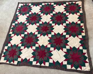 Vtg. EightPoint Star Patchwork Quilt