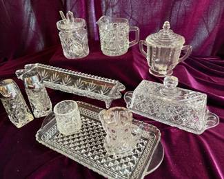 Table Setting Help In Cut And Pressed Glass Mystery Lot