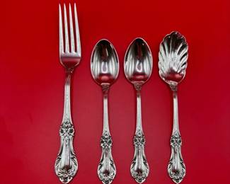 Set Of International Sterling Wild Rose Flatware