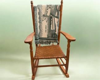 Spindleback, Woven Seat Wooden Rocker Wthrow