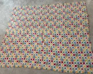 007 Vtg. Flowering Snowball Patchwork Quilt