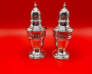 002 Set Of Vintage Solid Sterling Silver Gorham Salt  Pepper Shakers