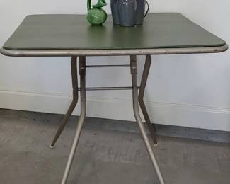 MidCentury Style Collapsable Table With Water Themed Decor