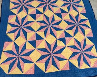 Vtg. LeMoyne Star, Hunters Star, Or Starburst  Quilt