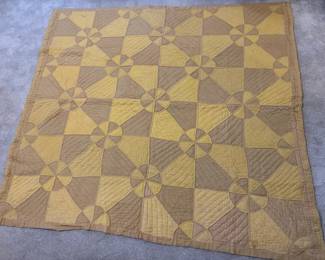 Vintage Handmade Geometric Quilt