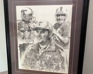 Autographed Coach Phillip Fulmer and Tennessee Volunteers Limited Edition Print