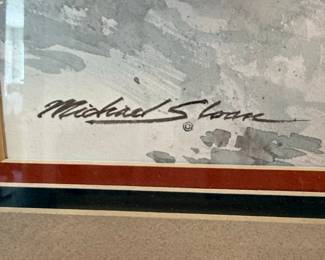 Michael Sloane "Snowfall at Pigeon Forge" Watercolor