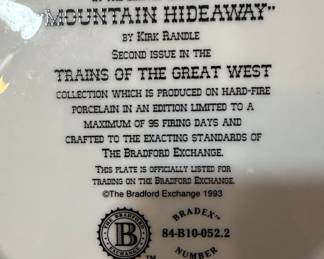 Bradford Exchange "Mountain Hideaway" Collector Plate by Kirk Randle