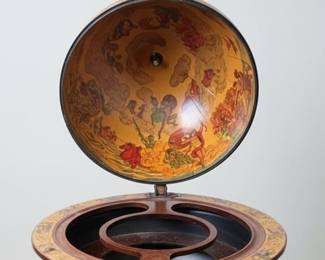 Vintage Italian Zodiac Globe Bar Cart Style