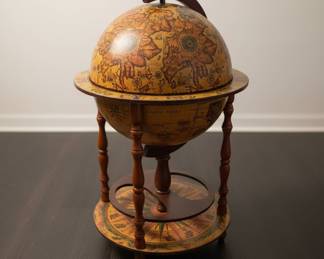 Vintage Italian Zodiac Globe Bar Cart Style
