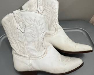 White Leather Cowboy Boots