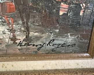 Henry Rogers Paris Street Scene Painting