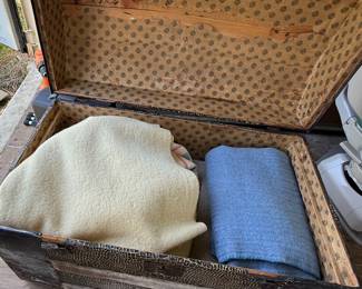 Vintage Alligator Embossed Steamer Trunk