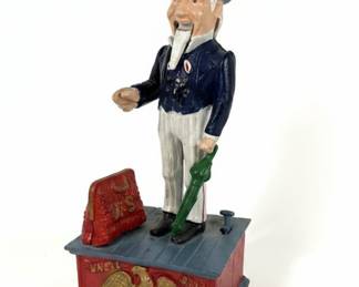 Uncle Sam Cast Iron Mechanical Bank