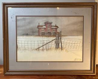 Harold Collins Winter Landscape Watercolor