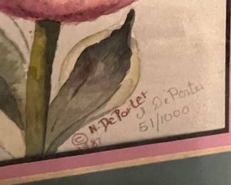 N. DePorter "Lily" and "Tulip" Limited Edition Prints