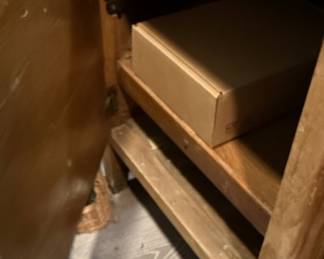 Vintage Oak and Blue Painted Desk