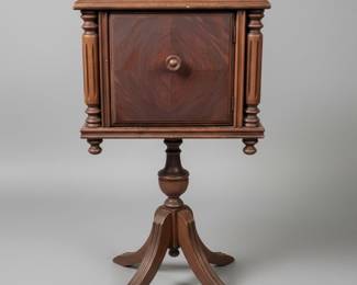 Victorian Style Walnut Humidor Smoking Stand