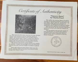 Charles Frace "Nature's Dawn" Bobcat Print