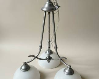 Brushed Nickel Three-Light Chandelier Style