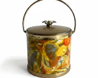 Mid-Century Modern Swirl Pattern Ice Bucket