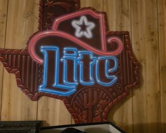 Vintage Texas Miller Lite metal sign