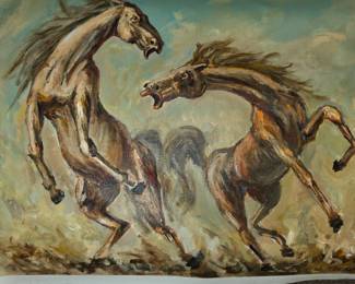 Acrylic on canvas signed painting