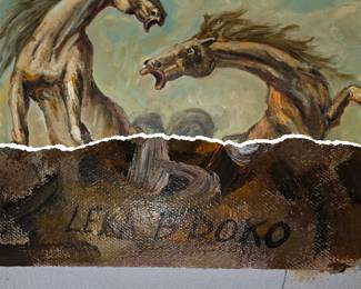 Leka Doko signed canvas painting