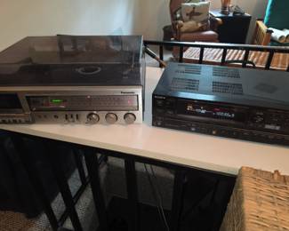 Vintage Panasonic SE-2510 all in one stereo w/turn table (left), Sony tuner (right)