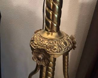 Victorian Electrified Piano Lamp with HandPainted Globe fourth image