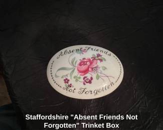 Staffordshire Absent Friends Not Forgotten Trinket Box