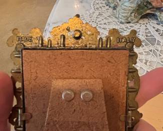 Ornate Italian Metal Photo Frame with Penny Art second image