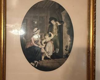 th Century Engraving A Visit to the Child at Nurse after George Morland