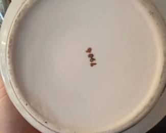 Vintage HandPainted Porcelain Trinket Box with Floral Motif and Gilt Accents second image