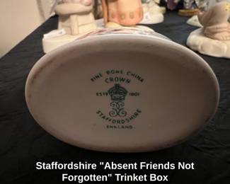 Staffordshire Absent Friends Not Forgotten Trinket Box second image