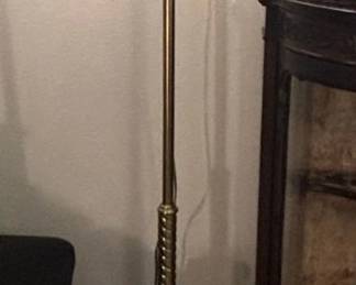 Victorian Electrified Piano Lamp with HandPainted Globe