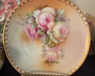 BC Wrttemberg HandPainted Roses Porcelain Plate